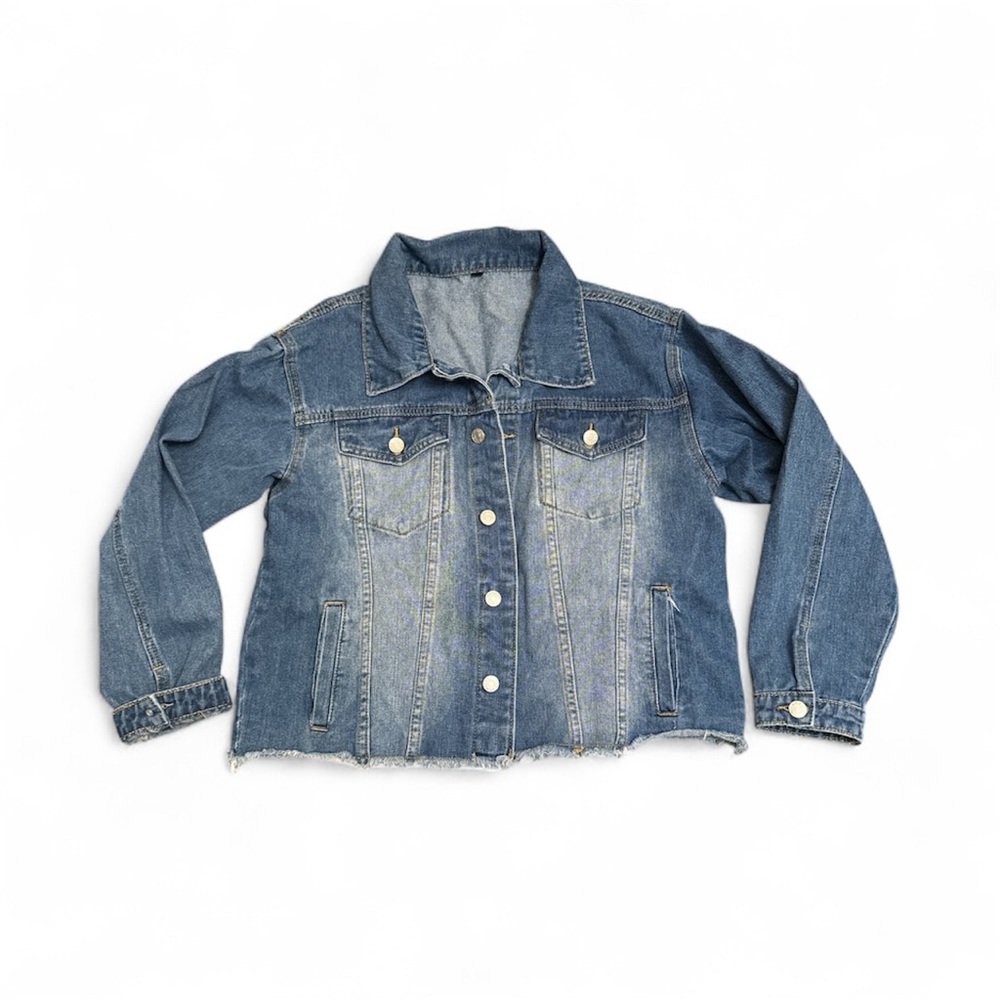 Stylish Blue Denim Crop Jacket